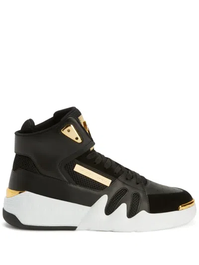 Giuseppe Zanotti Talon High-top Leather Sneakers In Black