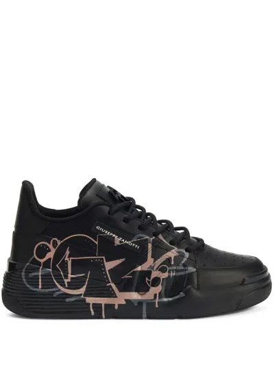 Giuseppe Zanotti Talon Lace-up Sneakers In Black