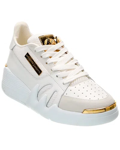 Giuseppe Zanotti Tonal Panelled Perforated Trainers In White