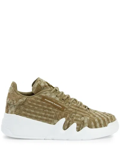 Giuseppe Zanotti Talon Logo-patch Sneakers In Green