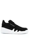 Giuseppe Zanotti Talon Croc-embossed Leather Low-top Trainers In Black