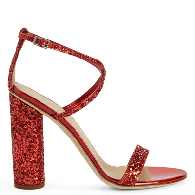 Giuseppe Zanotti Tara Glitter Sandals In Red