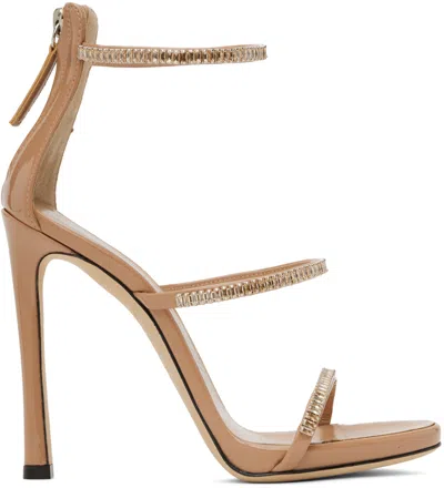 Giuseppe Zanotti Taupe South 115 Heeled Sandals In Brown