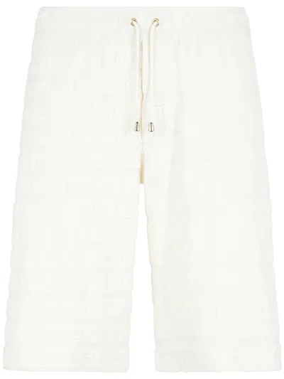 Giuseppe Zanotti Terry-cloth Drawstring-waist Bermuda Shorts In White
