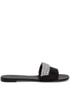 Giuseppe Zanotti Tesy Crystal-embellished Glossed Slides In Black