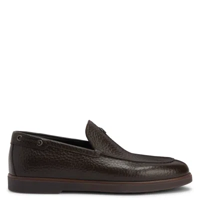 Giuseppe Zanotti The Maui Leather Slip-on Loafers In Brown
