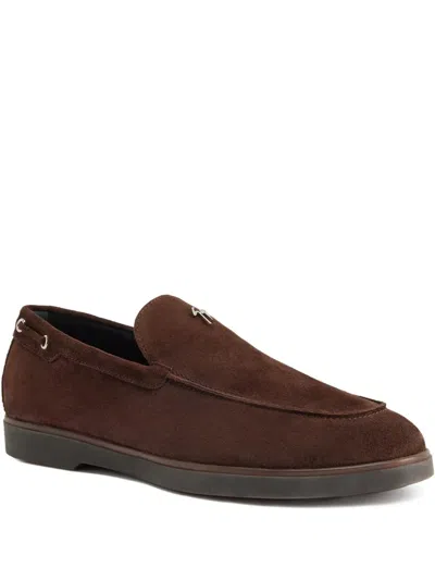 Giuseppe Zanotti The Maui Suede Loafers In Brown