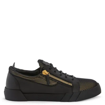 Giuseppe Zanotti Frankie Low-top Leather Sneakers In Black