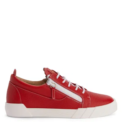 Giuseppe Zanotti Man Sneakers Red Size 14 Soft Leather