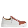 Giuseppe Zanotti Man Sneakers Tan Size 9 Soft Leather In White