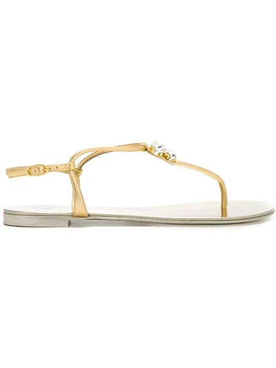 Giuseppe Zanotti Thong Strap Sandals In Silver