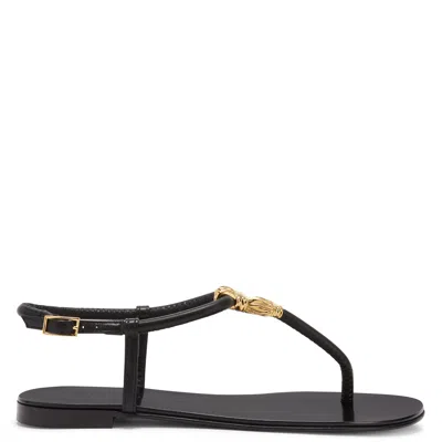 Giuseppe Zanotti Tie Flat In Beige