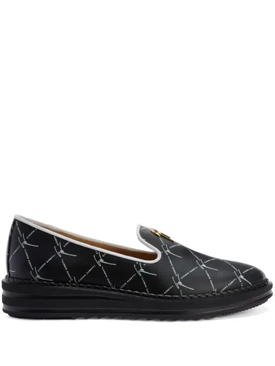 Giuseppe Zanotti Tim Logo-lettering Loafers In Black