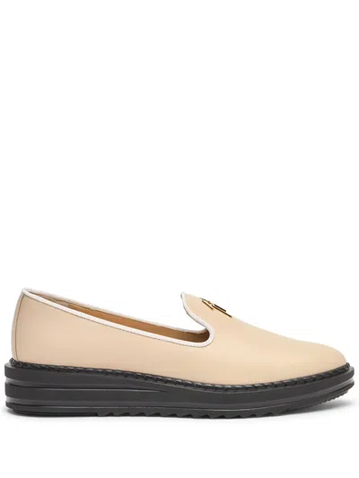 GIUSEPPE ZANOTTI TIM LOGO-LETTERING LOAFERS