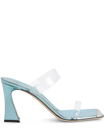 Giuseppe Zanotti Transparent Straps High-heeled Sandals In Blue
