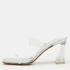Giuseppe Zanotti Transparent/silver Pvc Flamina Flexi Slide Sandals In White