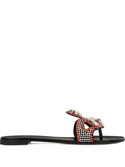 Giuseppe Zanotti Turchesite Suede Sandals In Black