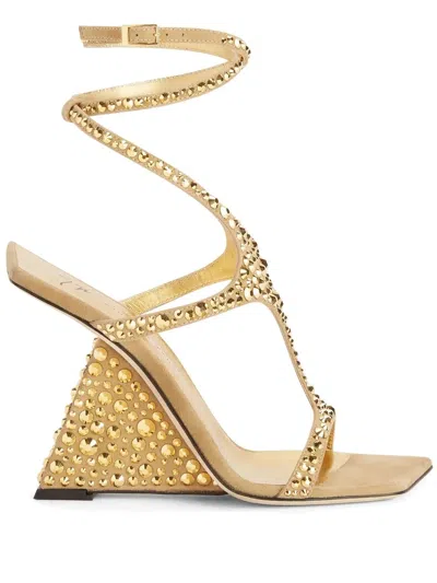 Giuseppe Zanotti Tutankamon Crystal In Gold