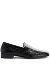 Giuseppe Zanotti Tuxedo Diamond Leather Loafers In Black