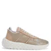 Giuseppe Zanotti Urchin Lace-overlay Sneakers In Beige