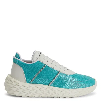 Giuseppe Zanotti Urchin Lizard-print Trainers In Blue