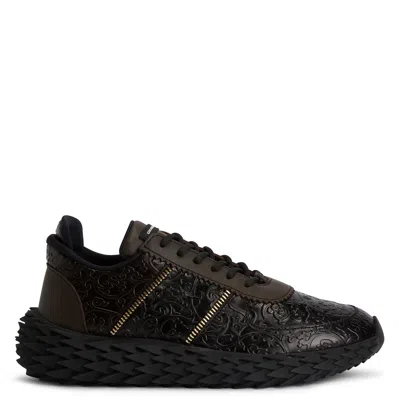 Giuseppe Zanotti Urchin Embossed-leather Sneakers In Brown