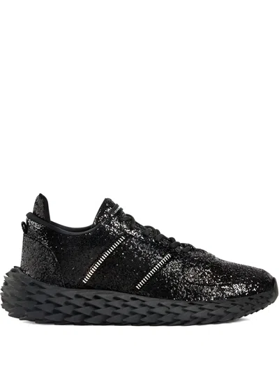 Giuseppe Zanotti Urchin Glitter Low-top Sneakers In Black