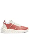 Giuseppe Zanotti Urchin Python-print Sneakers In Red