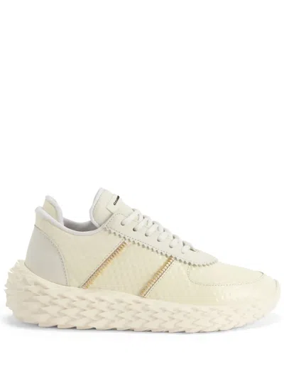 Giuseppe Zanotti Urchin Textured-finish Sneakers In White