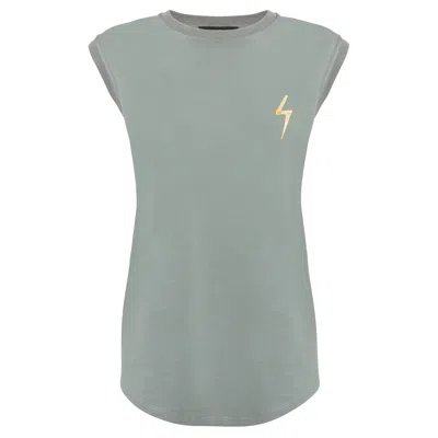 Giuseppe Zanotti Ursella Thunderbolt-embroidered Tank Top In Grey