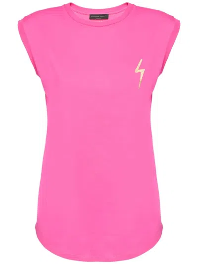Giuseppe Zanotti Woman Tank Top Fuchsia Size Xl Cotton In Black