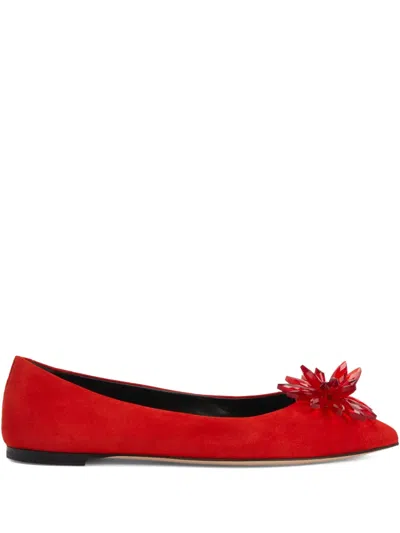 Giuseppe Zanotti Valliee Ballerinas In Red