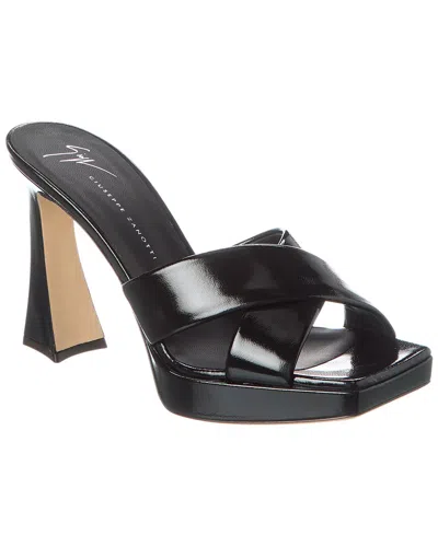 Giuseppe Zanotti Stacee 85mm Leather Mules In Black