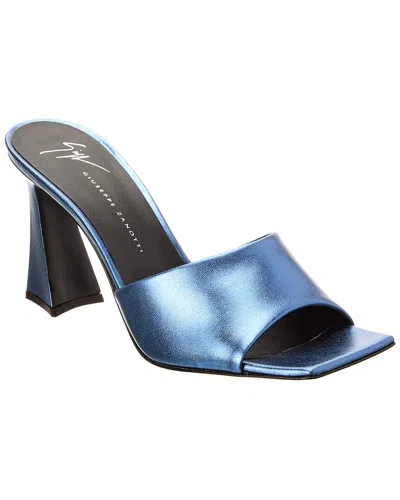 Giuseppe Zanotti Vanilla 85 Leather Sandal In Blue