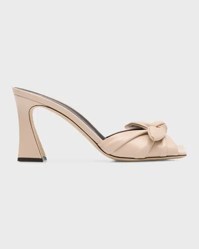 Giuseppe Zanotti Vanilla Knotted Bow Mule Sandals In Brown