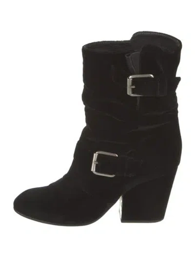 Pre-owned Giuseppe Zanotti Velvet Boots In Black