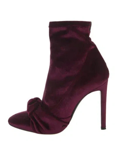 Pre-owned Giuseppe Zanotti Velvet Boots In Purple
