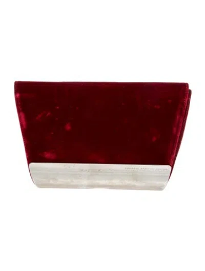 Pre-owned Giuseppe Zanotti Velvet Clutch In Red