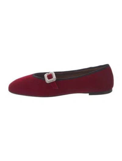 Pre-owned Giuseppe Zanotti Velvet Crystal Embellishments Loafers In Burgundy