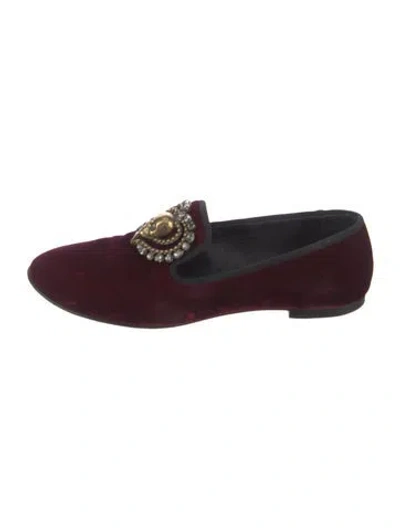 Pre-owned Giuseppe Zanotti Velvet Crystal Embellishments Loafers In Multi