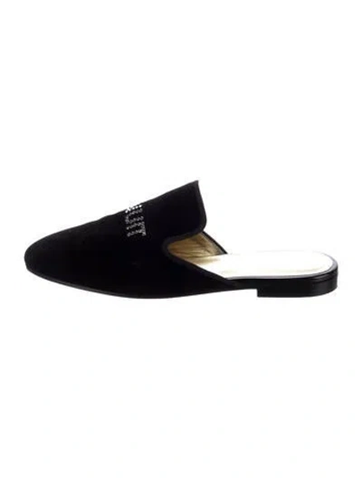 Pre-owned Giuseppe Zanotti Velvet Crystal Embellishments Mules In Multi