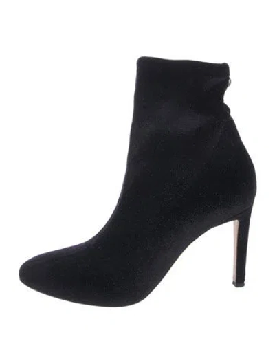 Pre-owned Giuseppe Zanotti Velvet Glitter Accents Boots In Black