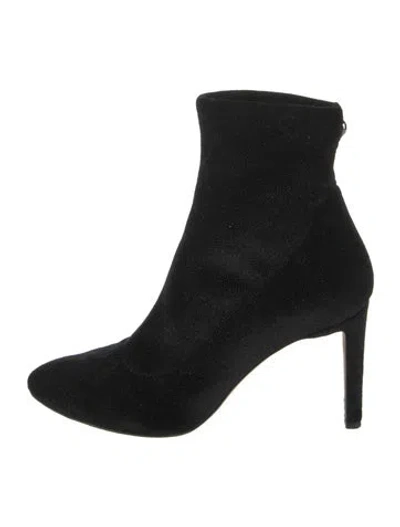 Pre-owned Giuseppe Zanotti Velvet Glitter Accents Sock Boots In Black