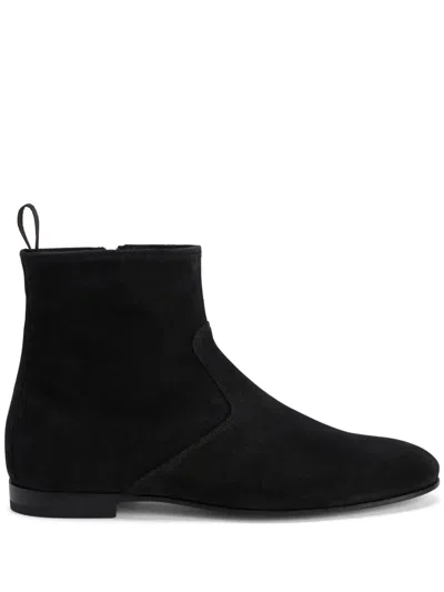 Giuseppe Zanotti Velvet-leather Boots In Black