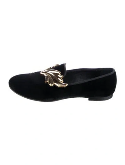Pre-owned Giuseppe Zanotti Velvet Loafers In Black