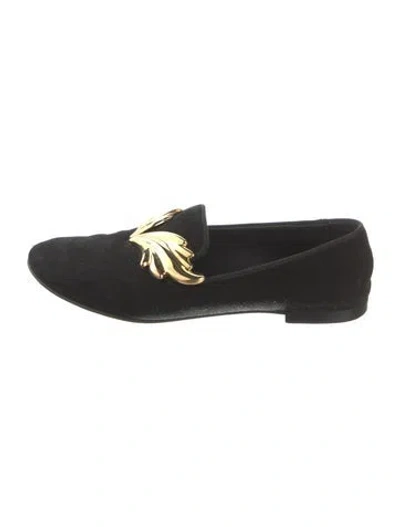 Pre-owned Giuseppe Zanotti Velvet Loafers In Black