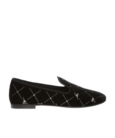Giuseppe Zanotti Velvet Love Shoes In Black