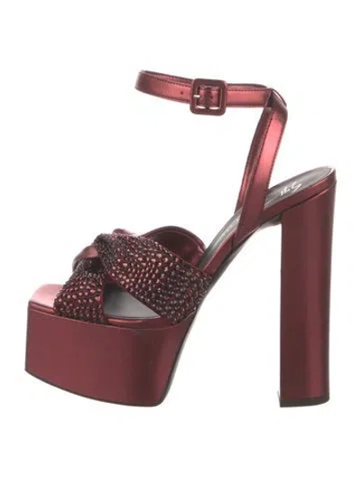 Pre-owned Giuseppe Zanotti Velvet Pumps In Burgundy