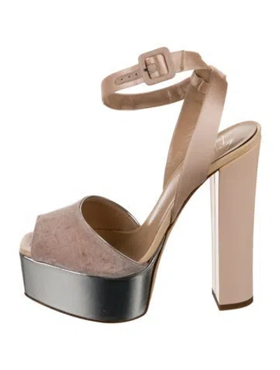 Pre-owned Giuseppe Zanotti Velvet Sandals In Pink