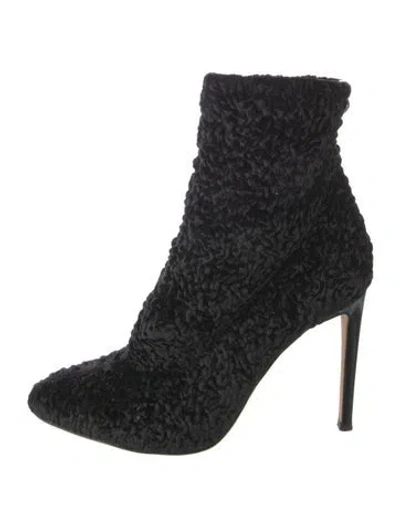 Pre-owned Giuseppe Zanotti Velvet Sock Boots In Black